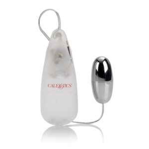 Pocket Exotic Silver Bullet Vibrator from California Exotic Novelties. You have struck a vein of sensual silver pleasure with this multi-speed vibrating bullet. The Pocket Exotic Vibrating Silver Bullet Vibrator is made from ABS Plastic with a Silver Plat