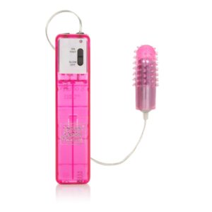 Pocket Exotic Turbo 8 Single Speed Bullet Vibrator with Sleeve Pink from California Exotic Novelties. Our Turbo 8 Accelerator Single Bullet strikes its pleasure target with 8 extreme levels of stimulation and a removable tickler sleeve. Featuring a sleek