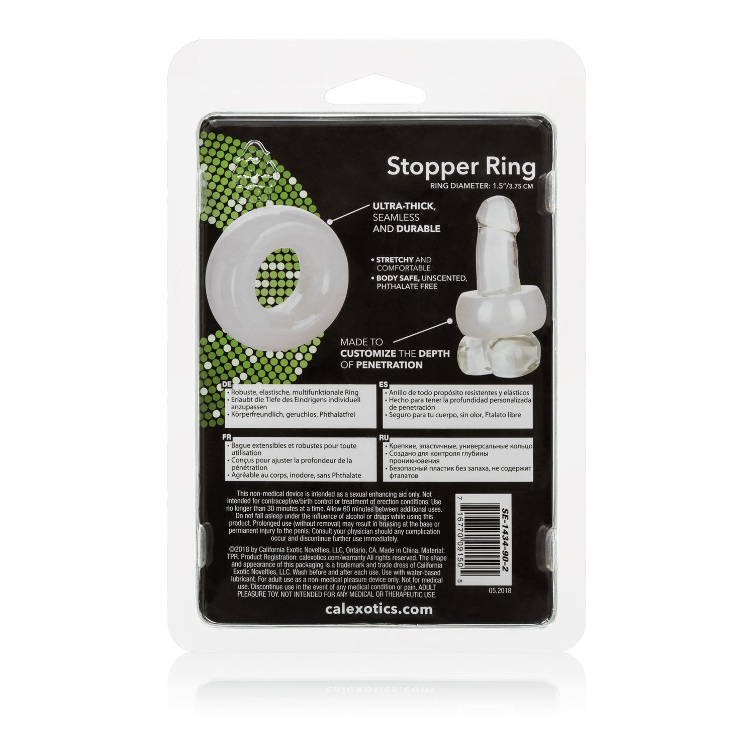 Stopper Ring Clear from California Exotic Novelties. The seamless Stopper Ring will transform uncomfortable penetration into a truly plush and comfortable experience. The flexible Cock Ring provides an ultra thick and durable cushion to help control and c