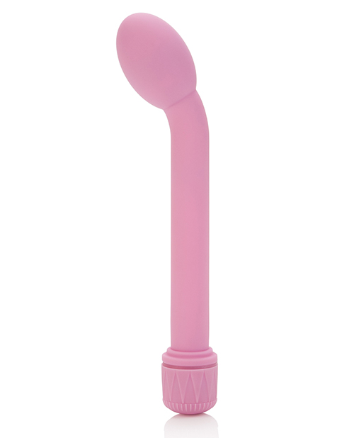 First Time G Spot Tulip Vibe Pink Pleasure Toys Hard Vibrator from California Exotic Novelties. Velvety soft pleasure products designed for first time or experienced users. The velvety soft First Time Power G is a stylish pleasure tool that is designed to