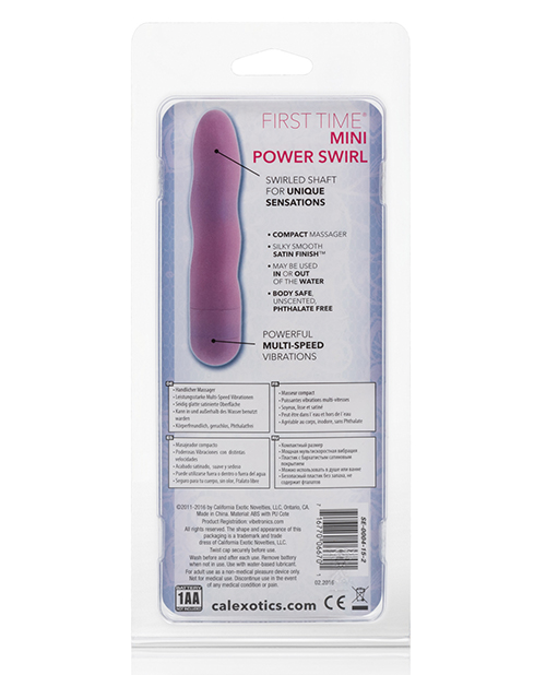 First Time Mini Power Swirl Pink Vibrator Pleasure Toys Hard Vibrator from California Exotic Novelties. First Time Velvety Soft Pleasure Products Designed for First Time or Experienced Users. Make it a memorable experience with the First Time Collection.