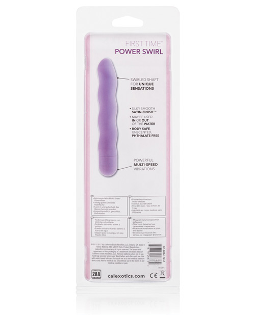 First Time Power Swirl Purple Pleasure Toys Hard Vibrator. First Time velvety soft pleasure products designed for First Time or experienced users. The seductive swirly feminine shape of the First Time Power Swirl Vibrator makes this an excellent choice if