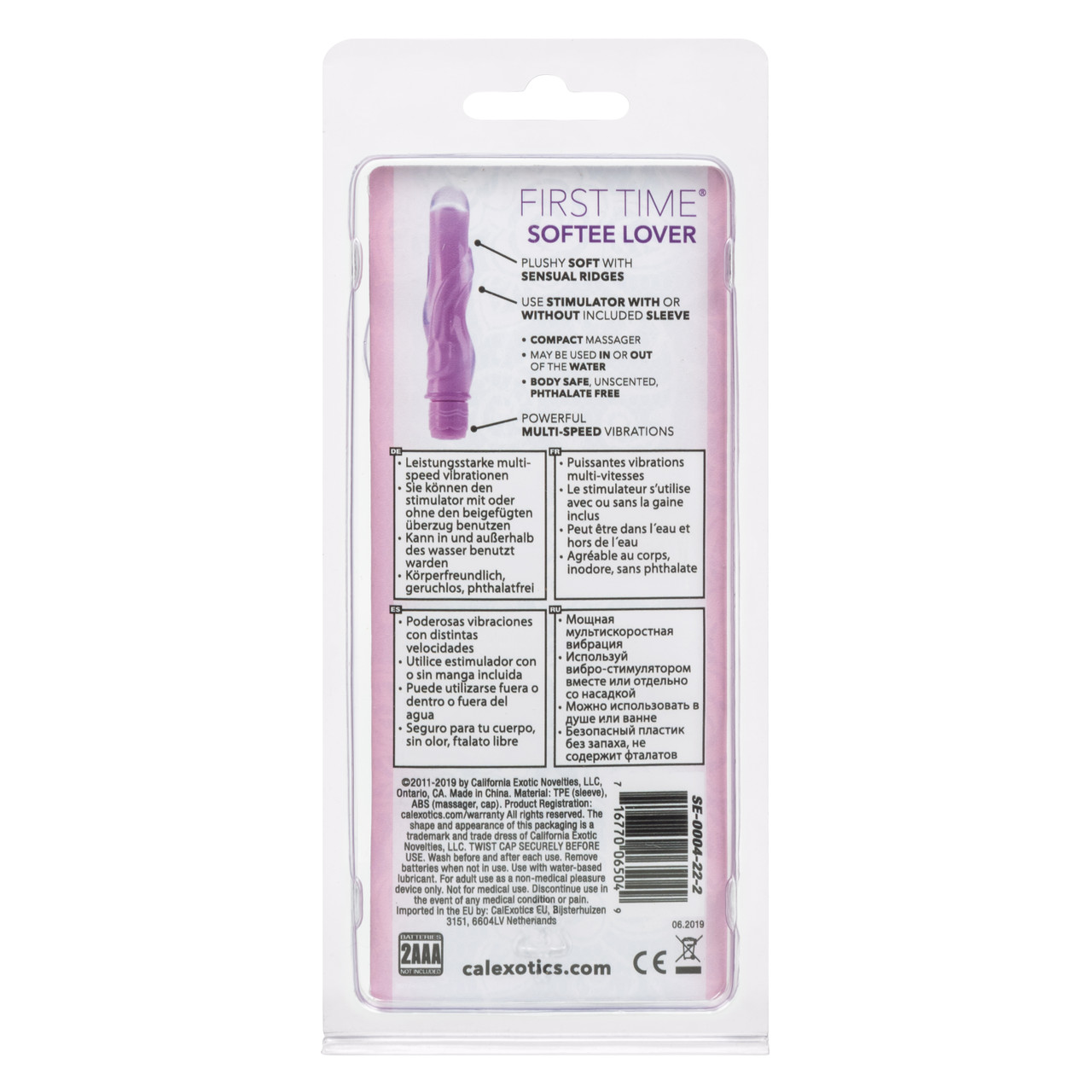 First Time Softee Lover Purple Vibrator Pleasure Toys from California Exotic Novelties. Awarded Best in Business 2022 in the Health and Wellness Category by Inc. Magazine! The First Time Softee Lover stimulator is a hygienically superior vibe that is cont
