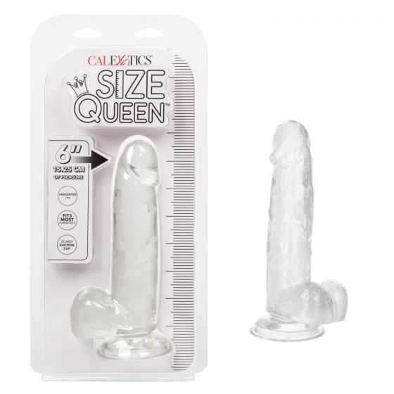 Size Queen 6 inches Clear Realistic Dildo from California Exotic Novelties. For the Size Queen inside all of us