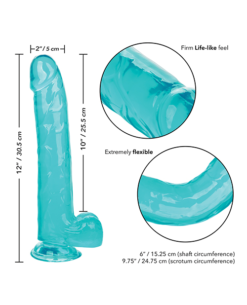 Size Queen 10 inches Blue Realistic Dildo from California Exotic Novelties. For the Size Queen inside all of us