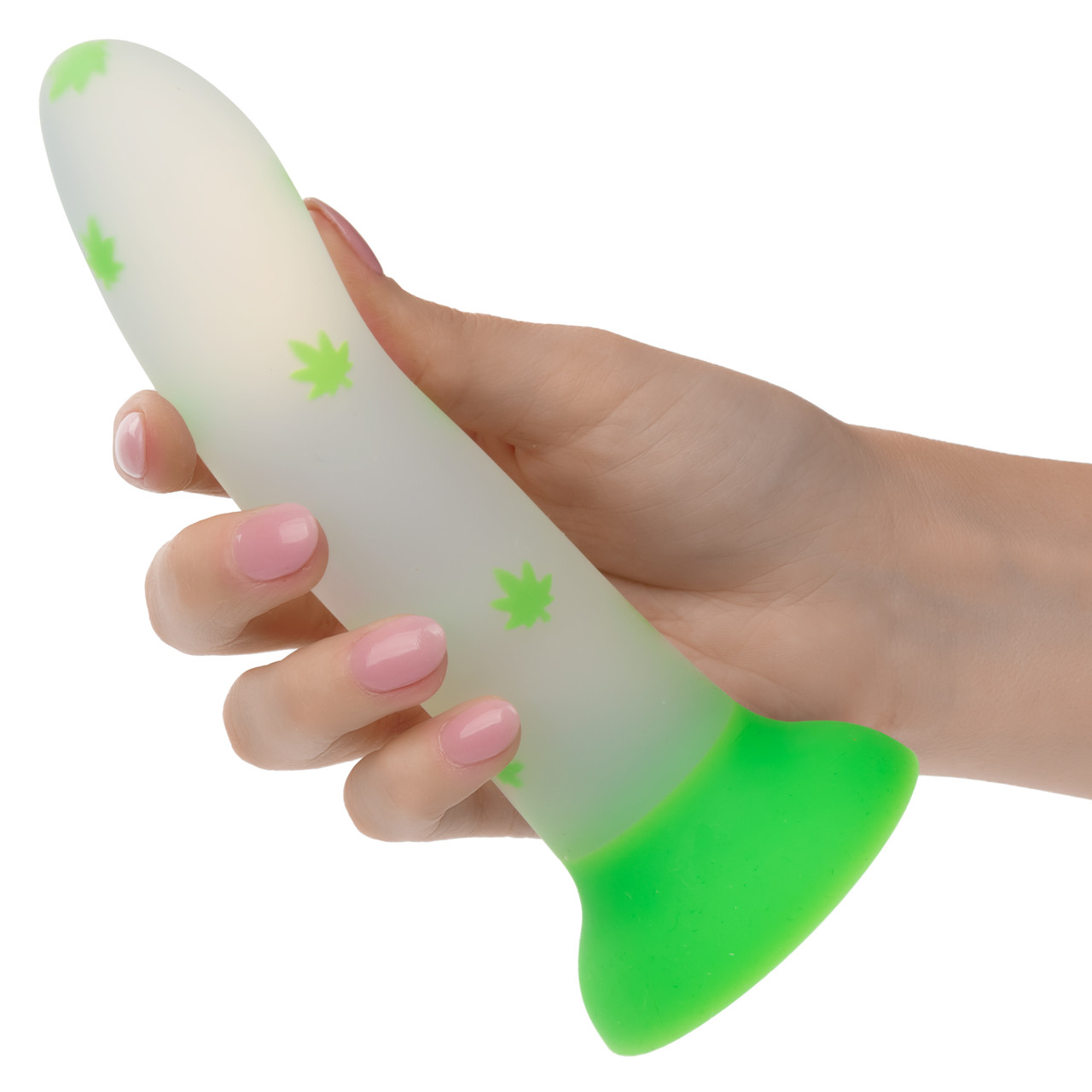 Glow Stick Leaf Dildo from California Exotic Novelties. Illuminate your pleasure experience with the Glow Stick Leaf Dildo
