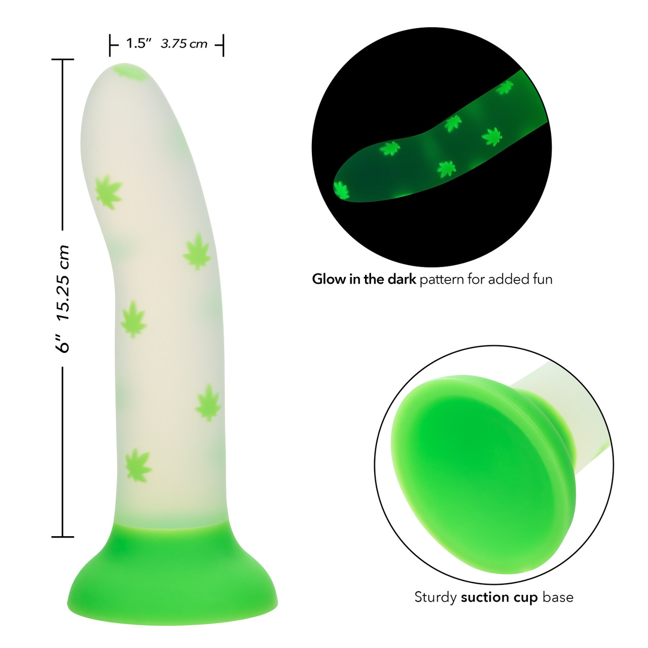 Glow Stick Leaf Dildo from California Exotic Novelties. Illuminate your pleasure experience with the Glow Stick Leaf Dildo