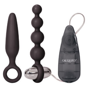 Booty Call Booty Vibro Kit Black from California Exotic Novelties. Get 3 toys in 1 and have triple the fun with the Booty Call Booty Vibro Kit; a sleek