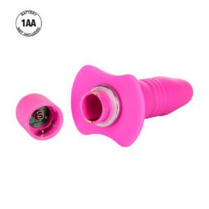 Booty Call Booty Buzz Pink Anal Probe from California Exotic Novelties. The Booty Call Booty Buzz is a self contained premium Silicone probe measuring 3 inches long and 1 inch wide and featuring 10 amazing pleasure settings all operated from one simple pu