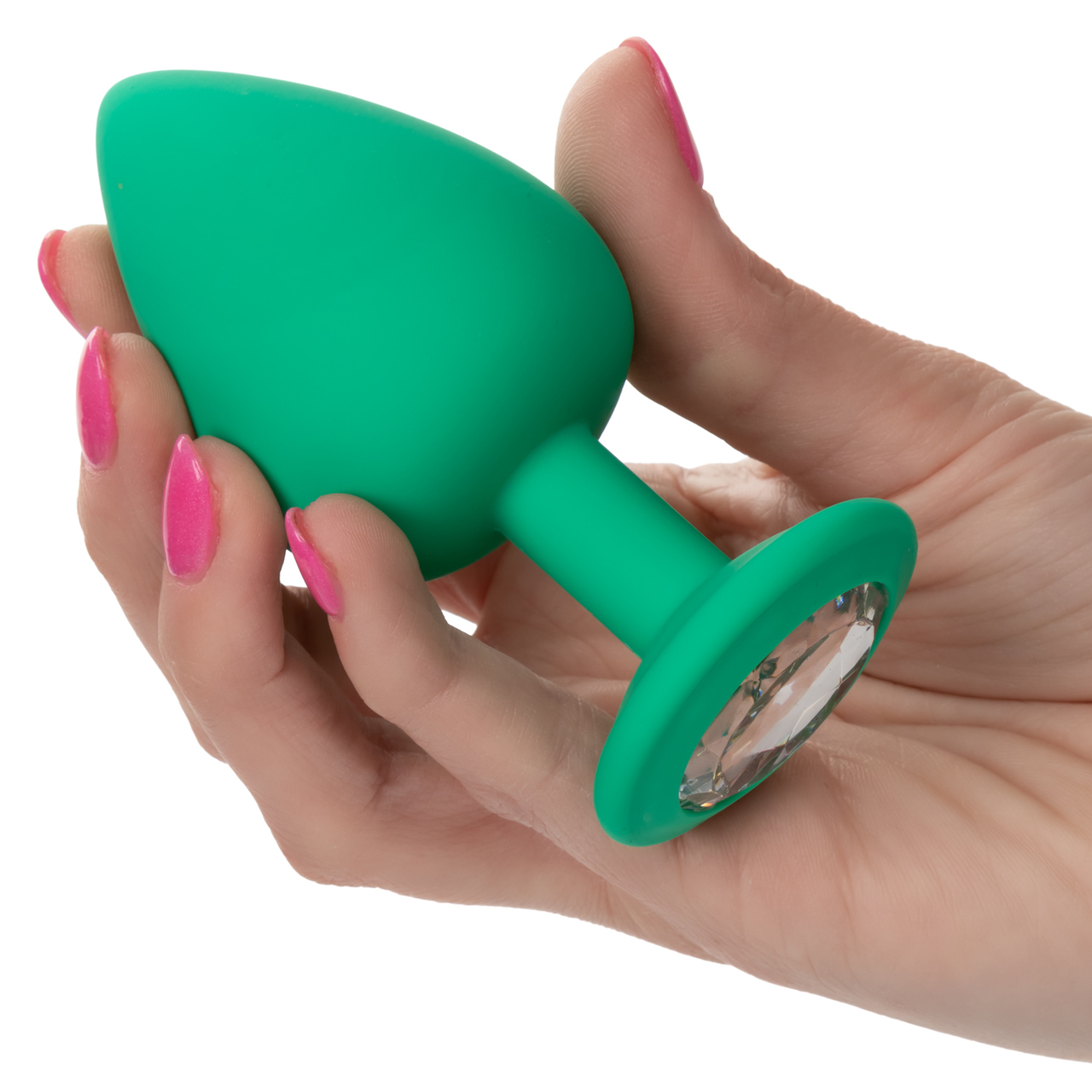 Cheeky Gems 3 Piece Set Green Anal Plugs from California Exotic Novelties. Open yourself up to the fabulously frisky world of back door pleasure with the Cheeky Gems. The glamorous anal training kit includes a set of 3 graduated anal plugs with a gem base