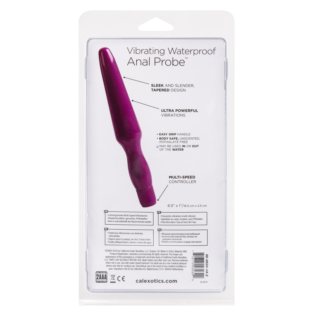 Vibrating Waterproof Anal Probe Purple 6.5 inches from California Exotic Novelties. The Vibrating Waterproof Anal Probe gives you a sexy