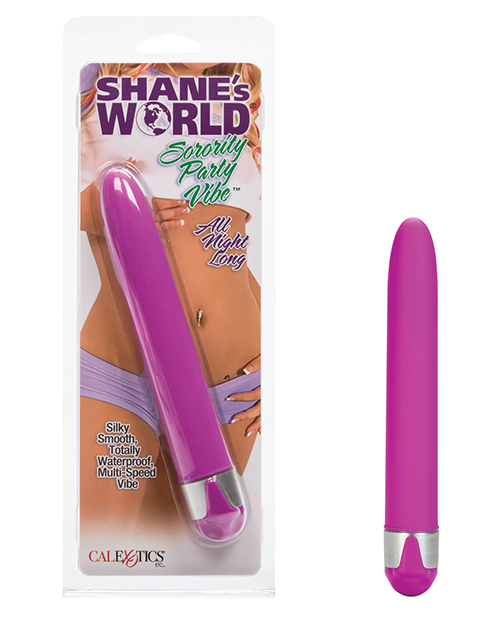 Shane's World Sorority Party All Night Long Purple Hard Vibrator from California Exotic Novelties. Party All Night Long until you just can not orgasm anymore with the Shaneâs World Sorority Party Vibe All Night Long. If you are looking for the vibe tha