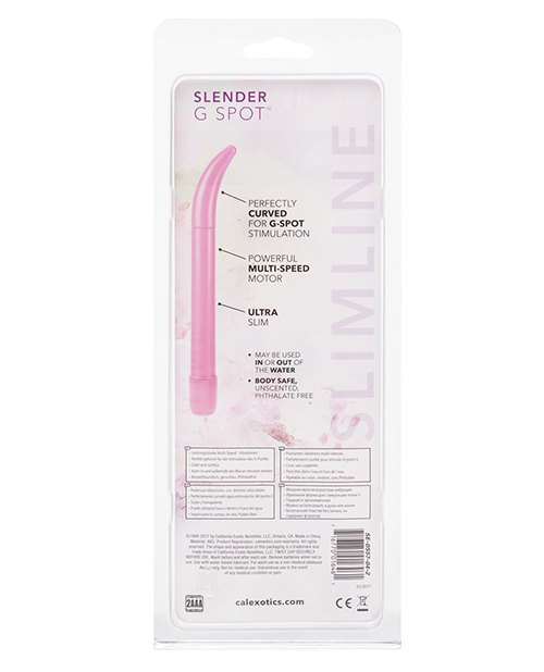 Slender G-Spot 7 inches Pink Hard Vibrator from California Exotic Novelties. When discretion is the key