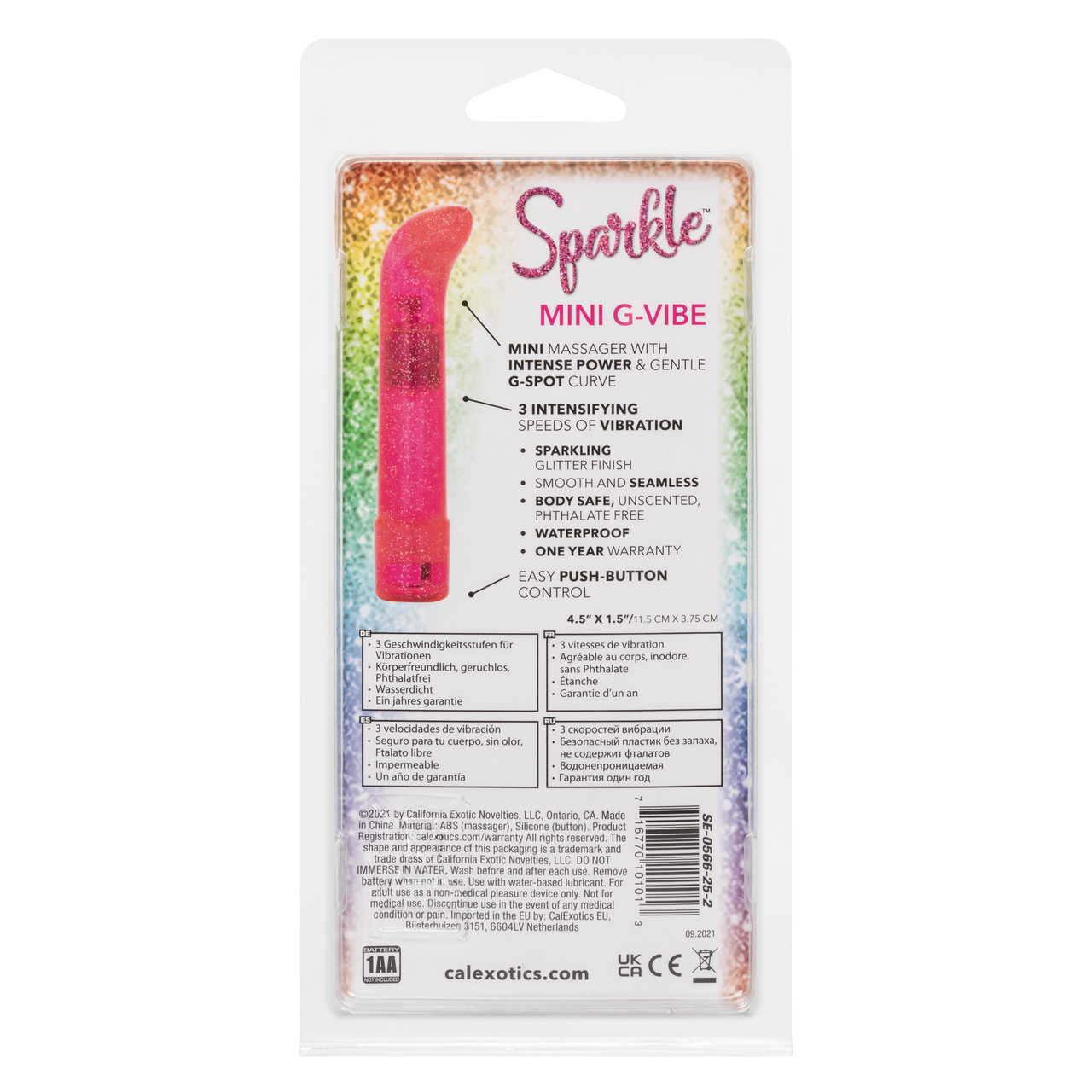 Sparkle Mini G-Vibe Pink Vibrator from California Exotic Novelties. Indulge in dazzling pleasure with the Sparkle Mini G Vibrator