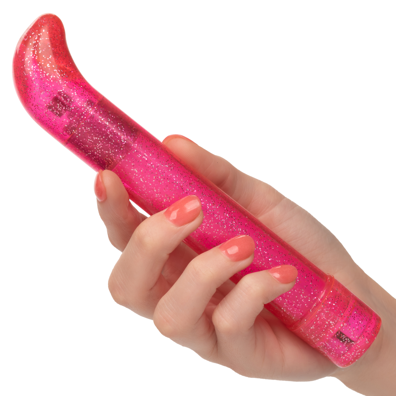 Sparkle Slim G-Vibe Pink Hard Vibrator from California Exotic Novelties. Indulge in dazzling pleasure with the Sparkle Slim G Vibe