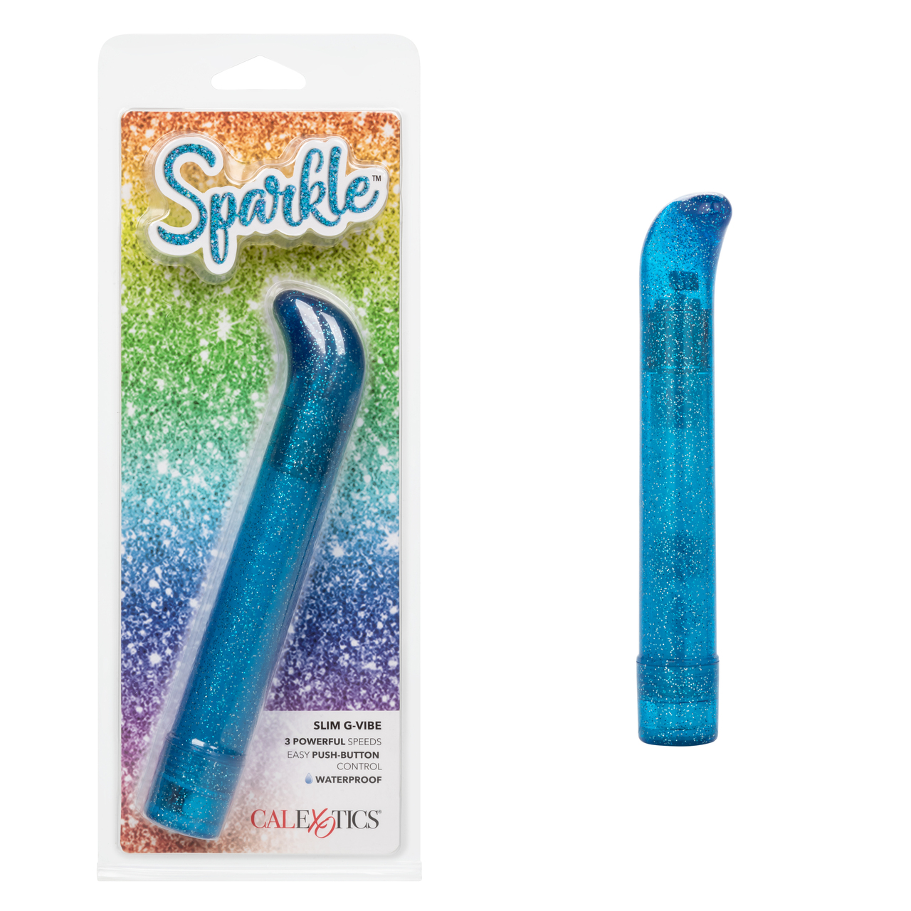 Sparkle Slim G-Vibe Blue from California Exotic Novelties.Hard Vibrator from California Exotic Novelties. Indulge in dazzling pleasure with the Sparkle Slim G Vibe