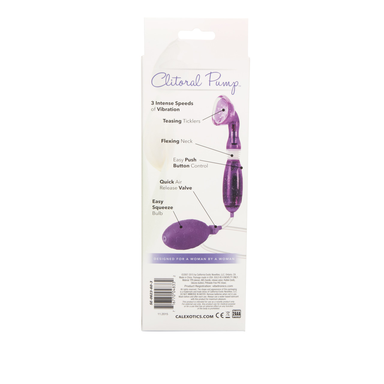 Advanced Clitoral Pump Purple from California Exotic Novelties. Resonating pleasure. Get a more sensual experience with our Advanced Clitoral Pump
