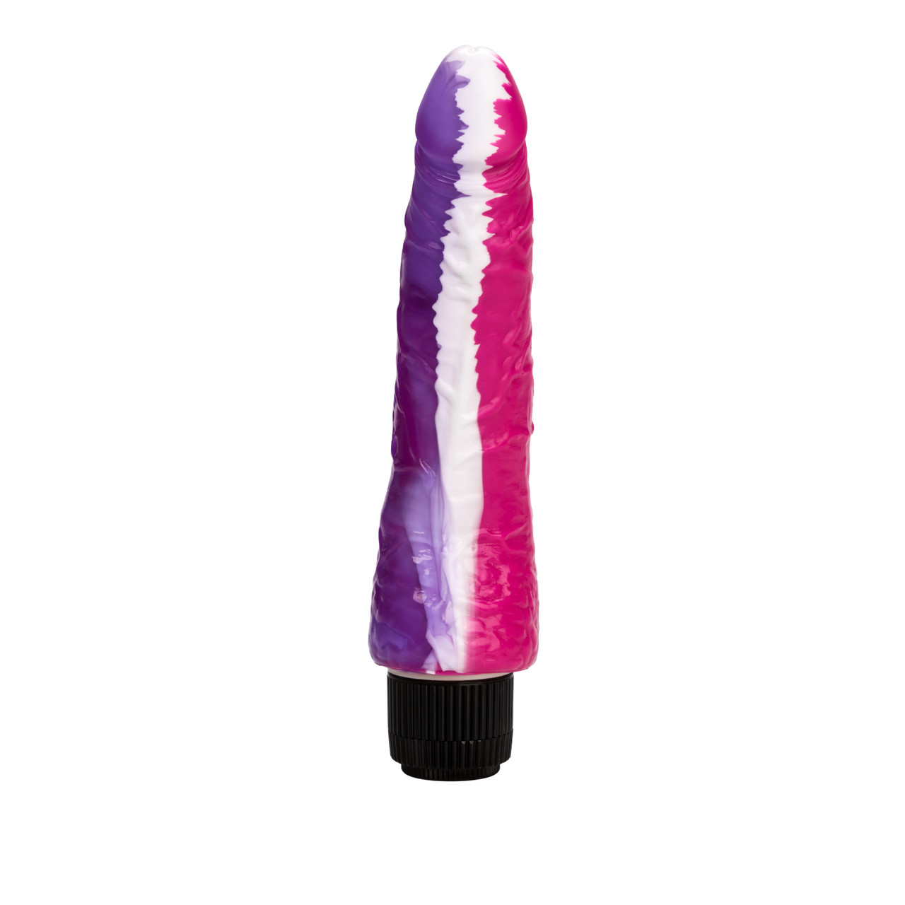 Funky Jelly Vibe 7.5 inches Pink Purple from California Exotic Novelties is one of the most unique sex toys out there! The Funky Jelly Vibe is a super soft and pliable multi-speed stimulator that is perfect for intimate solo fun. Use the battery operated