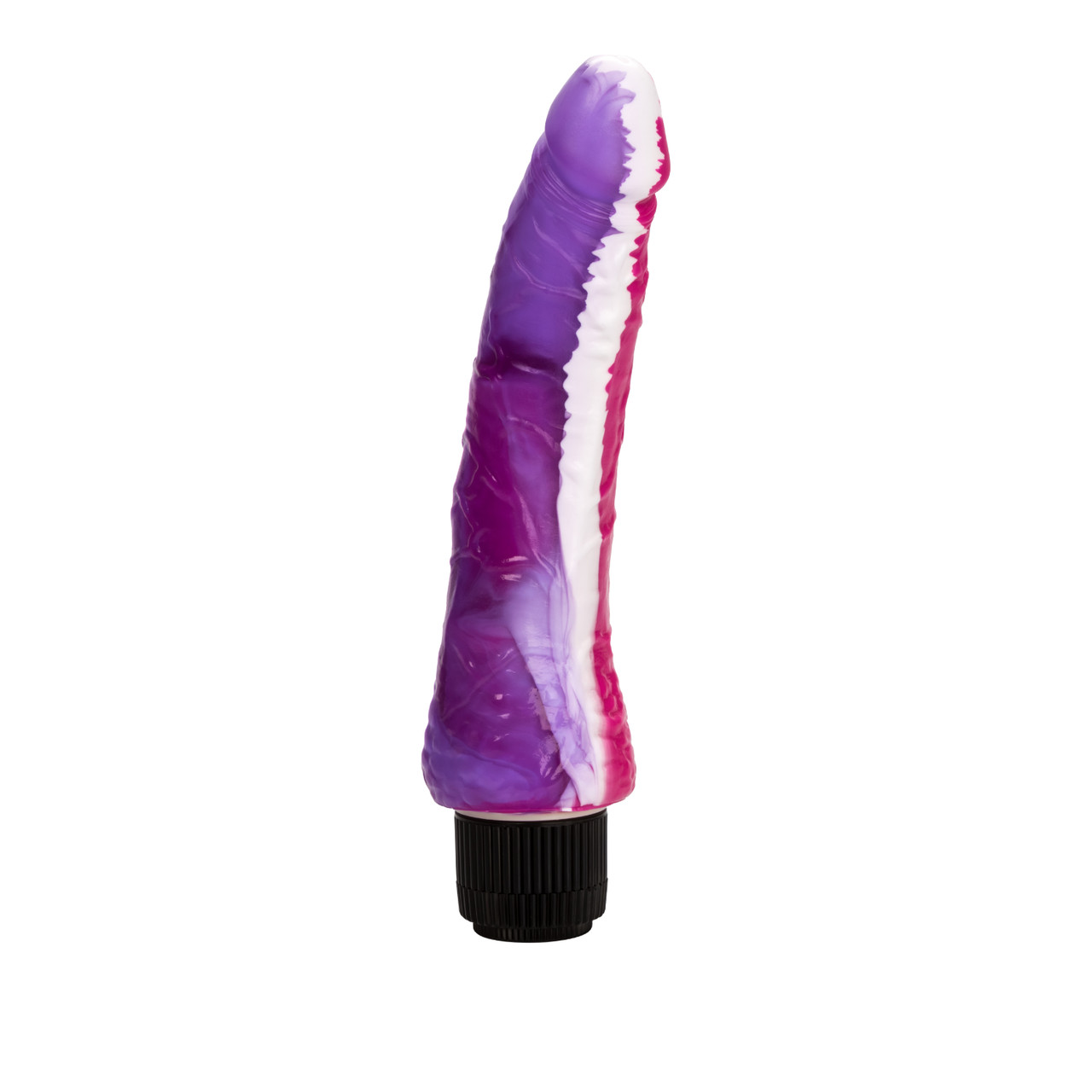 Funky Jelly Vibe 7.5 inches Pink Purple from California Exotic Novelties is one of the most unique sex toys out there! The Funky Jelly Vibe is a super soft and pliable multi-speed stimulator that is perfect for intimate solo fun. Use the battery operated