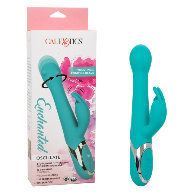 Enchanted Oscillate Green Rabbit Vibrator from California Exotic Novelties. Introducing the Enchanted Oscillate