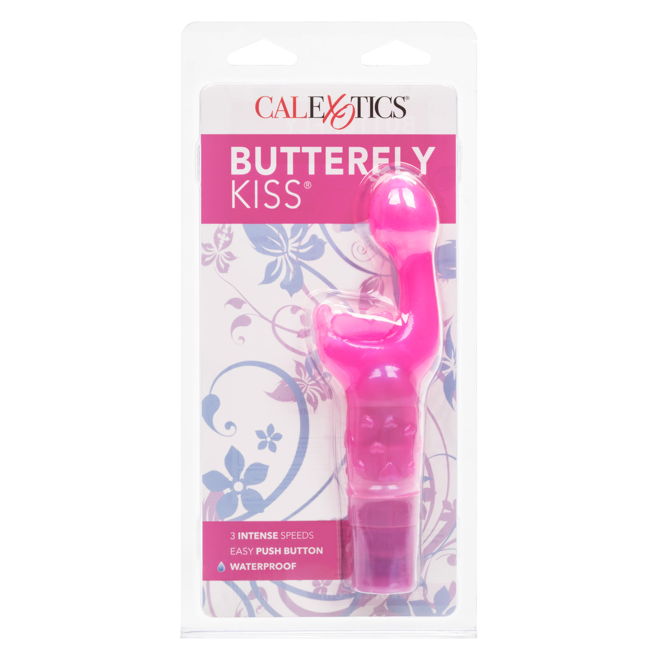 Butterfly Kiss Pink Vibrator from Cal Exotics. The ultra feminine Butterfly Kiss is the ultimate sensual pleasure tool for her. The multi-speed