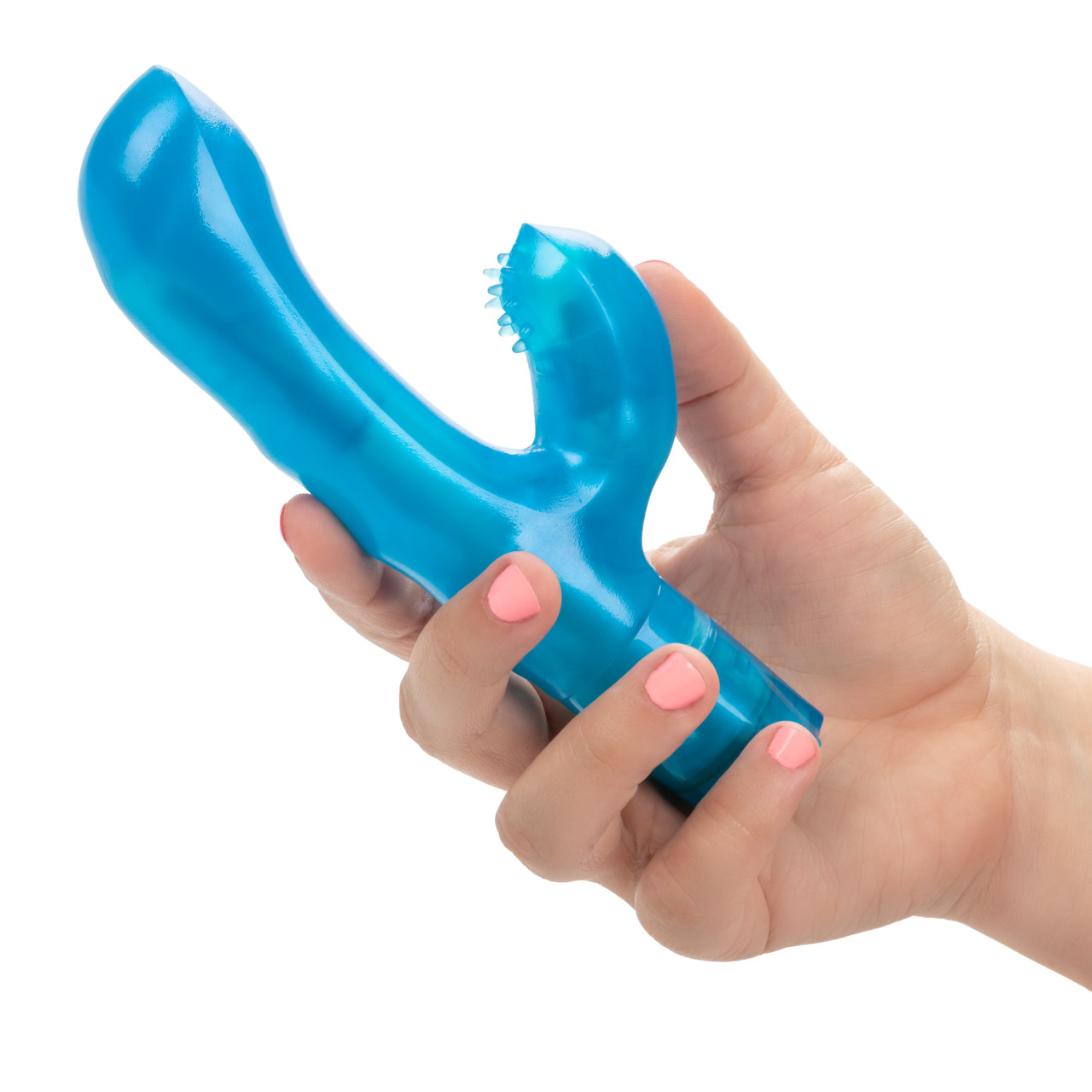 The ultimate in female arousal! G Kiss Blue Vibrator has dual motors for the ultimate in feminine arousal! Enjoy erotic sensual sensations whenever you are in the mood