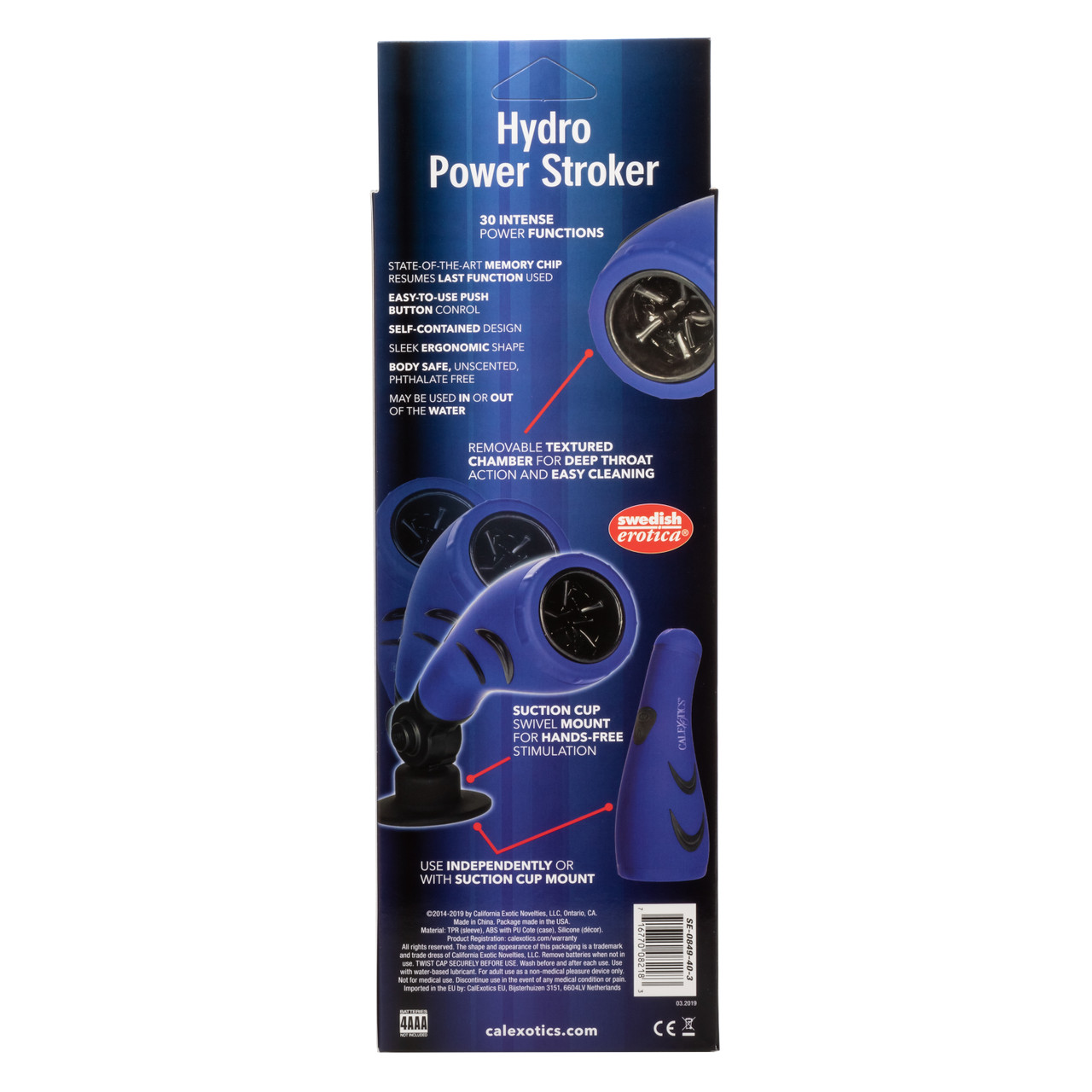 Apollo Hydro Power Stroker Blue. The Apollo Hydro Power Stroker is a completely self contained vibrating Power Stroker. Offering superior gratification