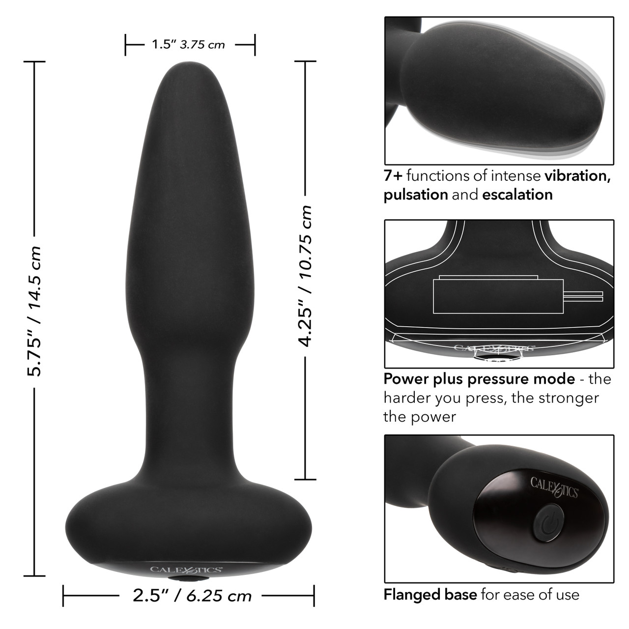 Bionic Pressure Rimming Probe from California Exotic Novelties. Ride the waves of ecstasy towards uncharted territories of pleasure with the Cal Exotics Bionic Pressure Rimming Probe. The 7 plus functions of intense vibration are paired with a sleek subme