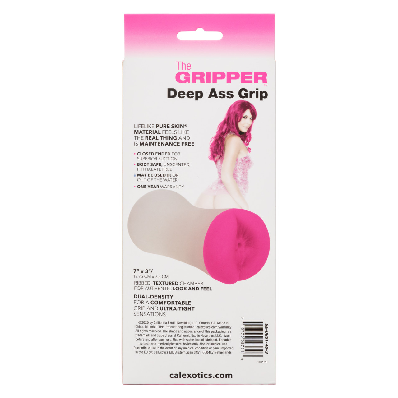 The Gripper Deep Ass Grip Stroker from California Exotic Novelties. Grab it like you want it grabbed. The Gripper Deep Ass Grip gives you the sensation you are looking for. This novel adult toy provides you with a dual density Pure Skin material that feel