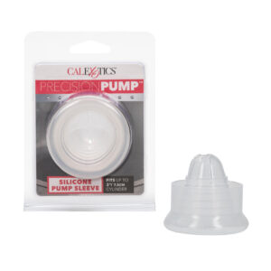Precision Pump Sleeve Clear from California Exotic Novelties. Take your pleasure pumping experience to the next level with the insanely comfortable Precision Pump Silicone Pump Sleeve. The Precision Pump Silicone Pump Sleeve fits over the Cylinder of most