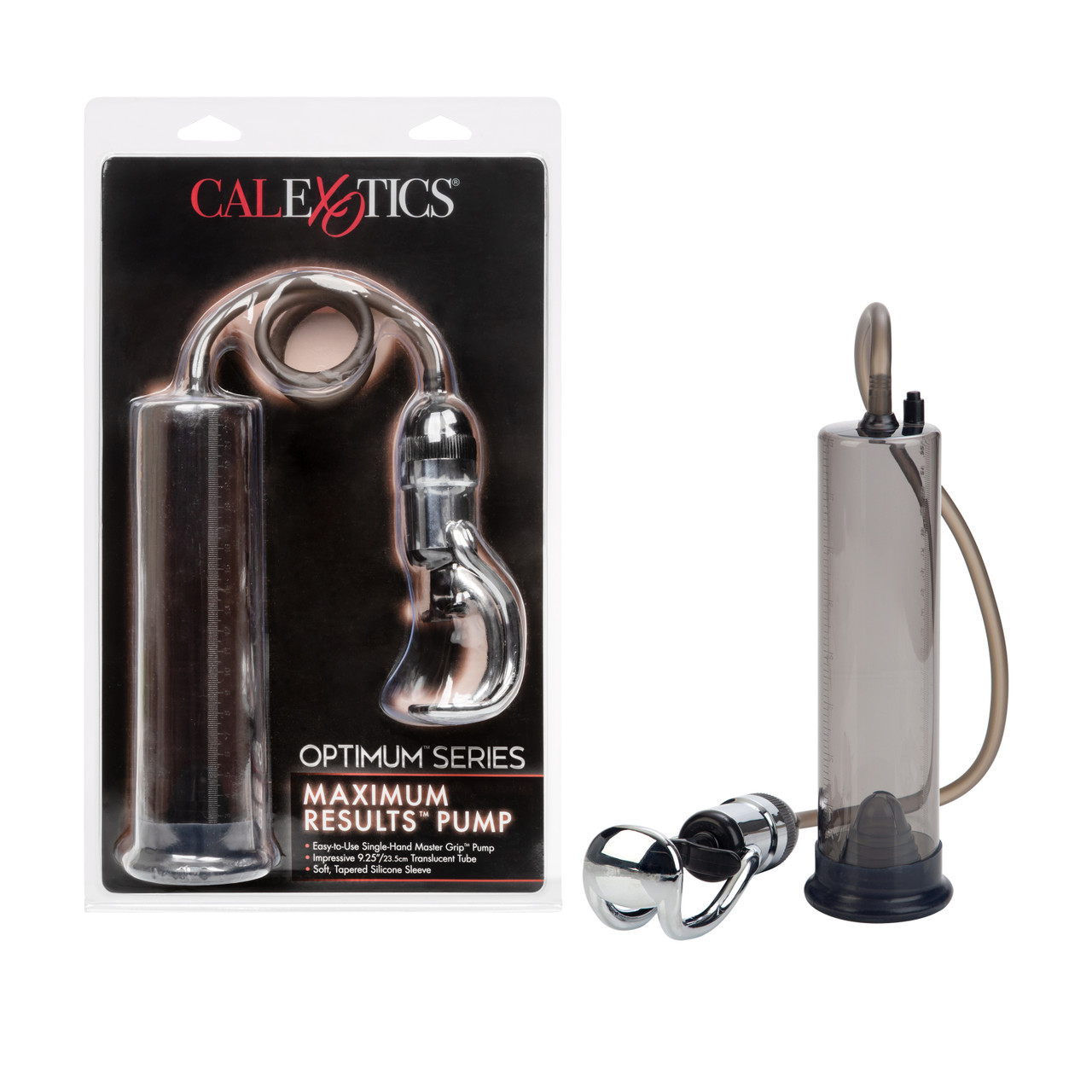 Optimum Series Maximum Results Pump from California Exotic Novelties. Pump yourself up to the maximum with incredible suction and try the Maximum Results Pump. This advanced pleasure system includes a superior Pump Handle