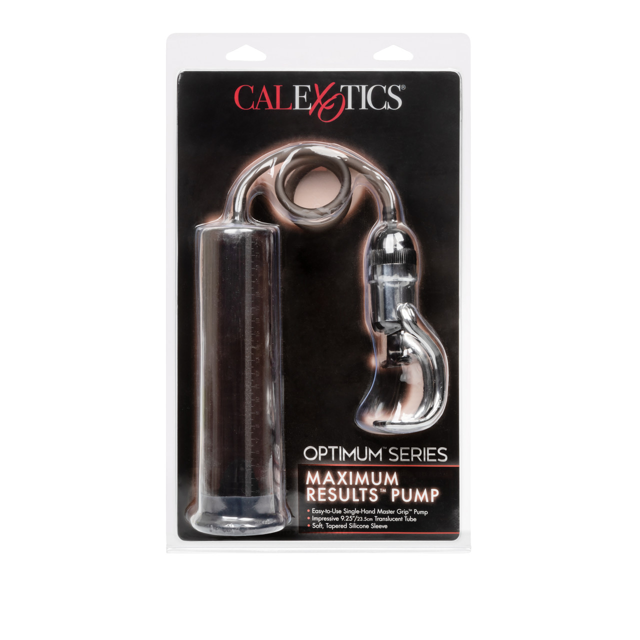 Optimum Series Maximum Results Pump from California Exotic Novelties. Pump yourself up to the maximum with incredible suction and try the Maximum Results Pump. This advanced pleasure system includes a superior Pump Handle