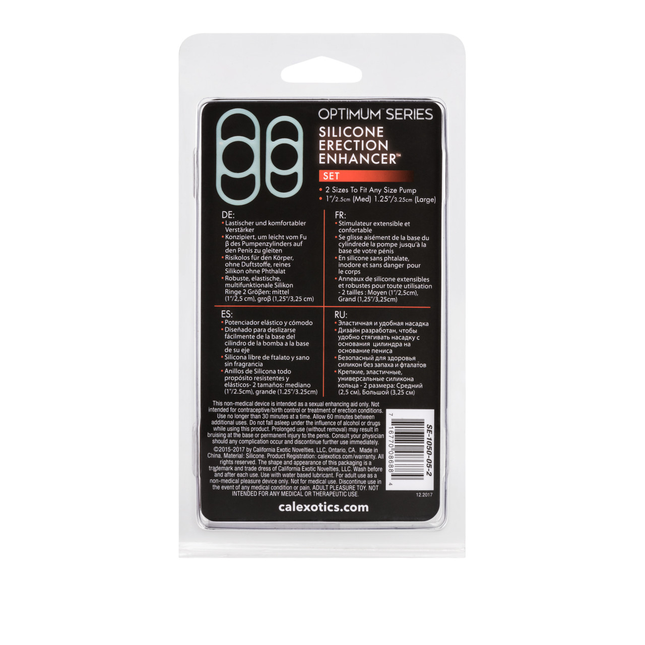 Optimum Series Erection Set Silicone from California Exotic Novelties. Keep your manhood rock hard and ready for anything with these Silicone Erection Enhancers. This set of two Enhancers are designed to slip easily onto your rock hard tool so you can go