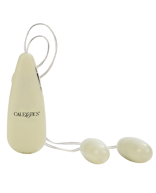 Pocket Exotics Glows In The Dark Double Bullet Vibrators from California Exotic Novelties. What sensations will you find in the dark? Discover new heights of pleasure with our Glow in the Dark Pocket Exotics Vibrating Glowing Double Bullet. In this soft s