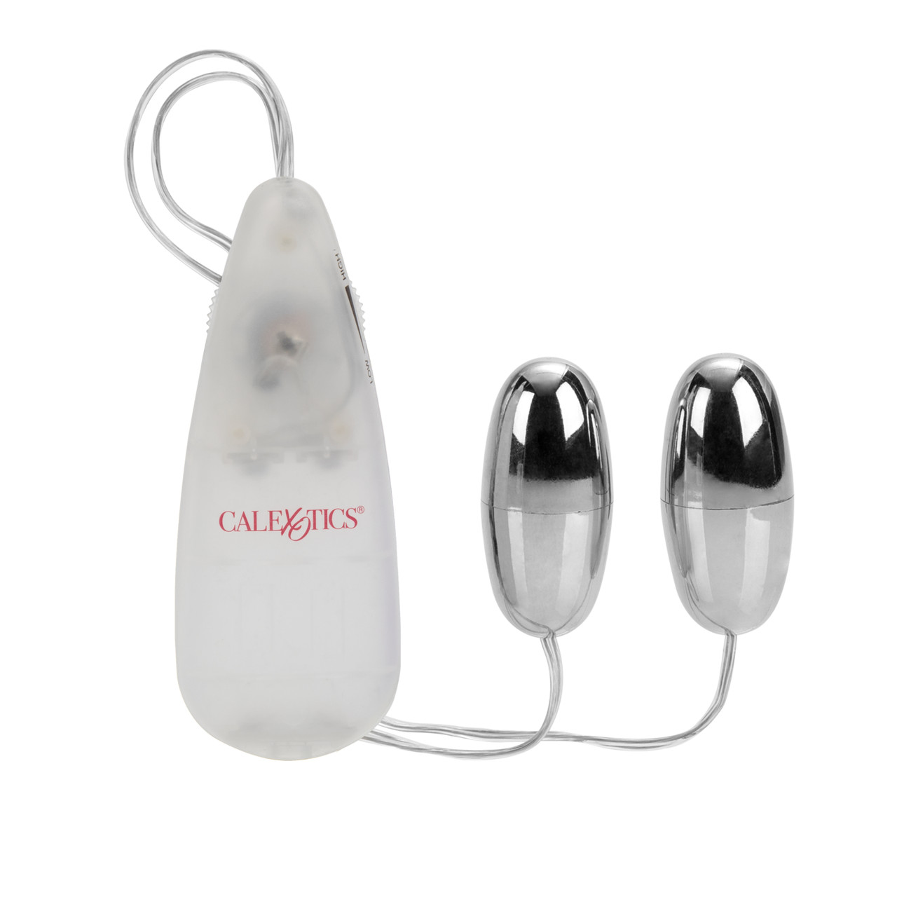 Pocket Exotic Double Bullet Vibrator Silver from California Exotic Novelties. You will find a silver shine of pleasure glowing when you enjoy with these multi-speed vibrating bullets. The Pocket Exotics Vibrating Double Silver Bullets are made from ABS Pl