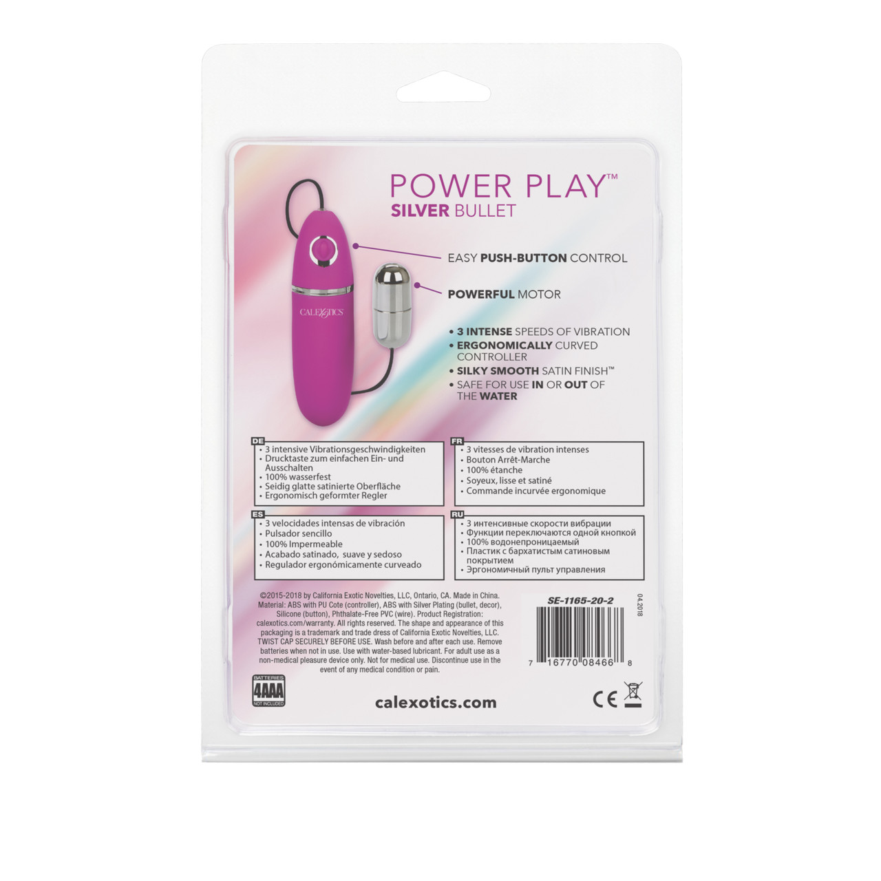 Power Play Silver Bullet Vibrator from California Exotic Novelties. Power up your play time with the smooth