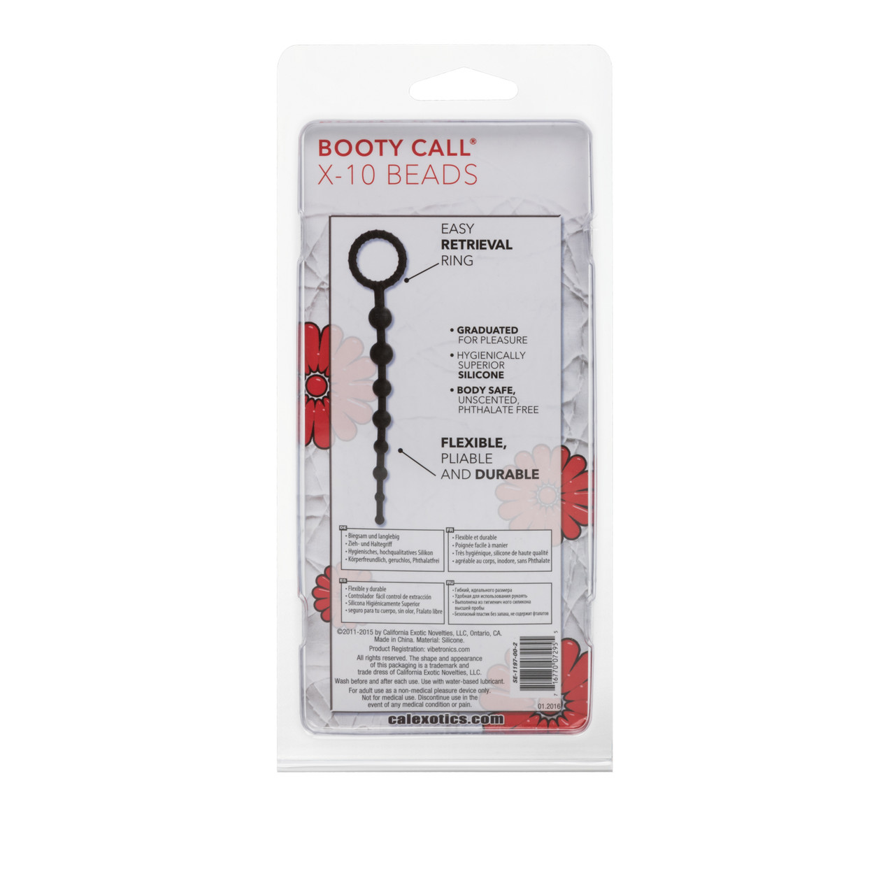 Booty Call X-10 Beads Black from California Exotic Novelties. If you are looking for a sensual Prostate stimulator that is both stylish and safe