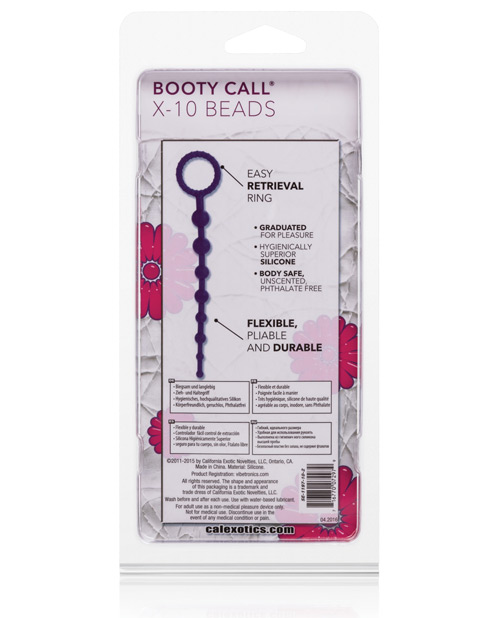 Booty Call X-10 Beads Purple from California Exotic Novelties. If you are looking for a sensual Prostate stimulator that is both stylish and safe