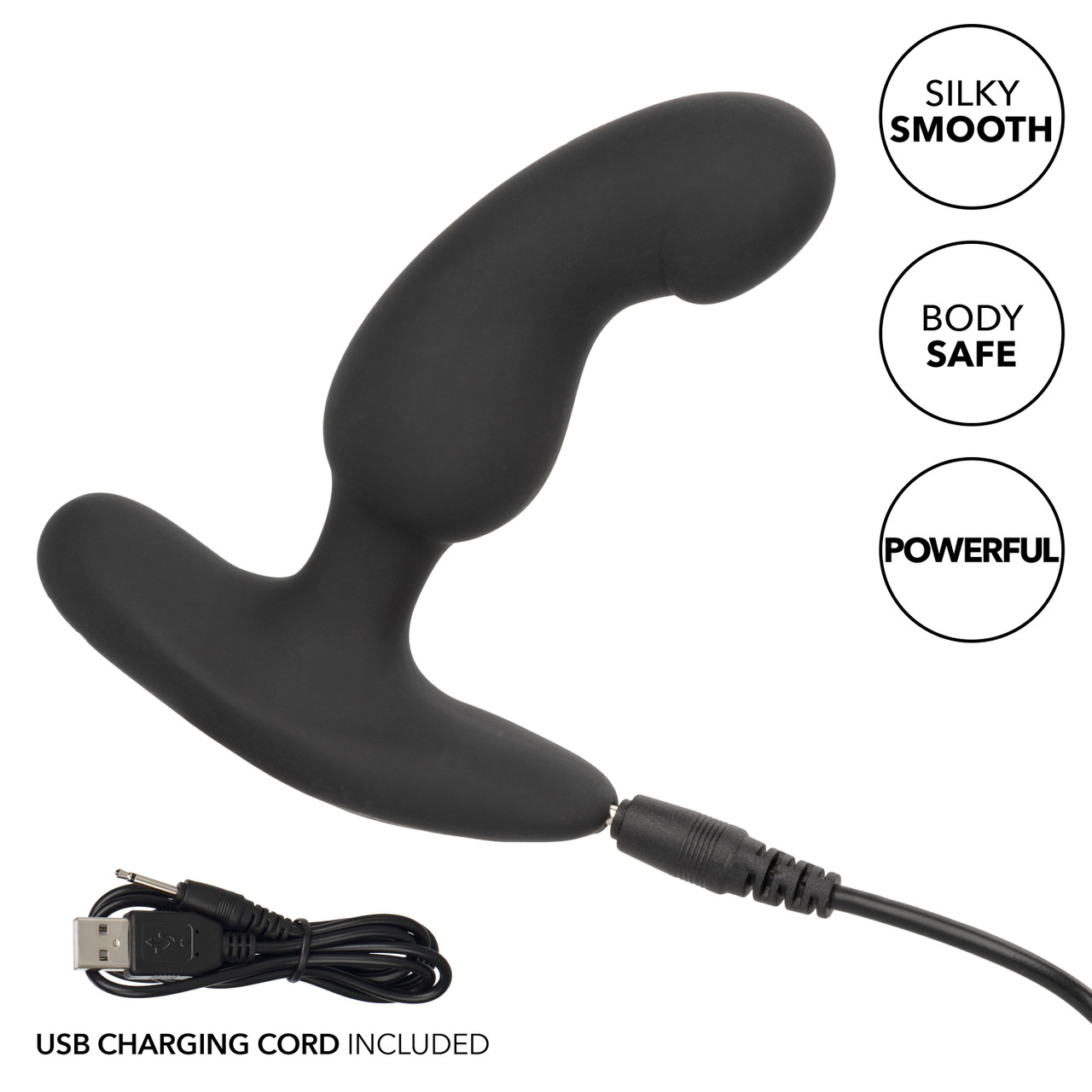 Anal Toys Rechargeable Curved Probe from California Exotic Novelties. Experience enhanced pleasure with the Rechargeable Curved Probe