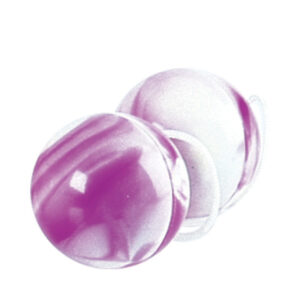 Duotone Orgasm Balls Purple/White from California Exotic Novelties. Maximize your erotic pleasure with the easy to use Duotone Orgasm Balls. The comfortably weighted pleasure Balls are designed for Vaginal insertion and can be worn throughout the day