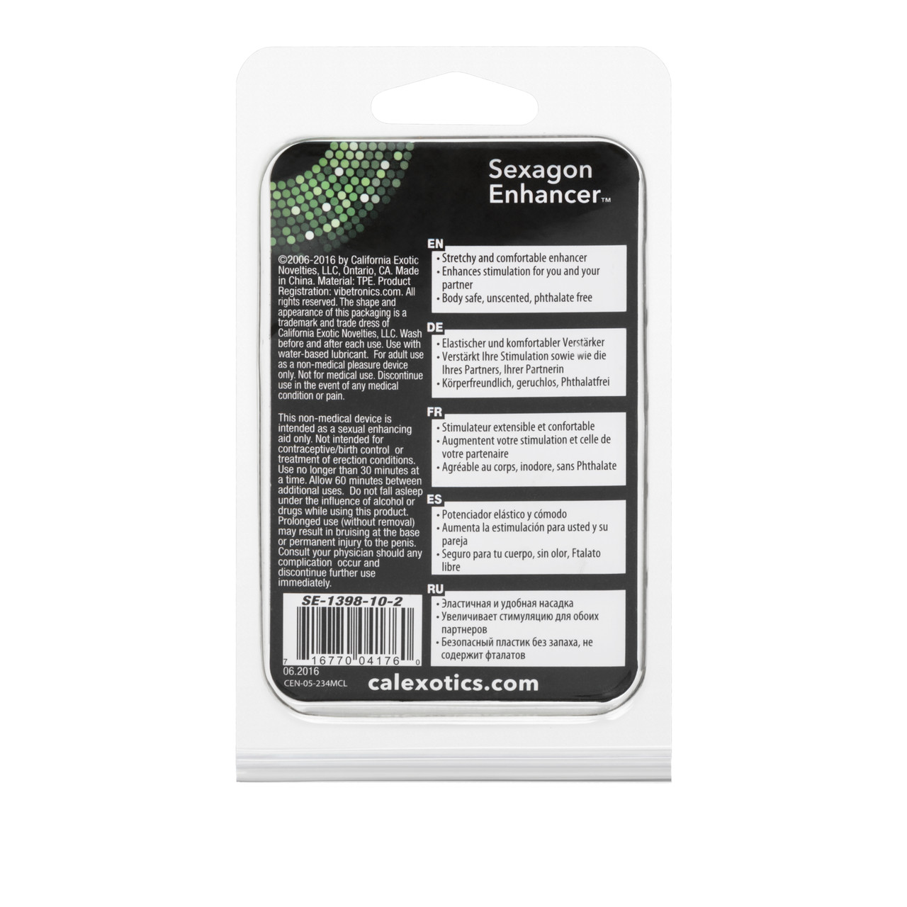 Sexagon Enhancer Ring from California Exotic Novelties. Enhance your erotic sensual pleasure and performance with the Sexagon Enhancer. The easy to use