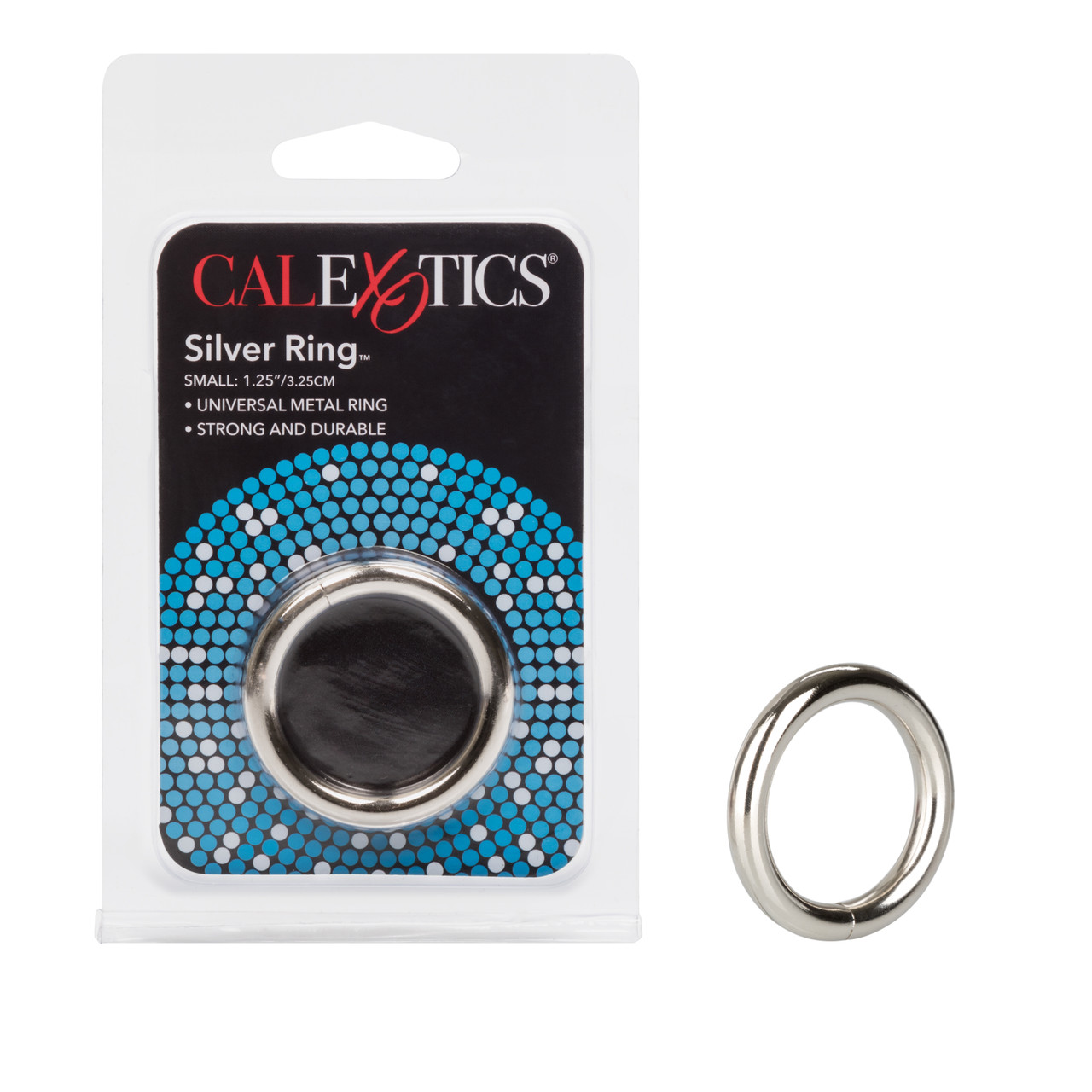 Silver Ring Small from California Exotic Novelties.Enhance your intimate performance and orgasmic climax with the Silver Ring. The sleek and smooth Metal Adornment Ring is designed for erotic arousal and stimulation pleasure and provides a comfortable