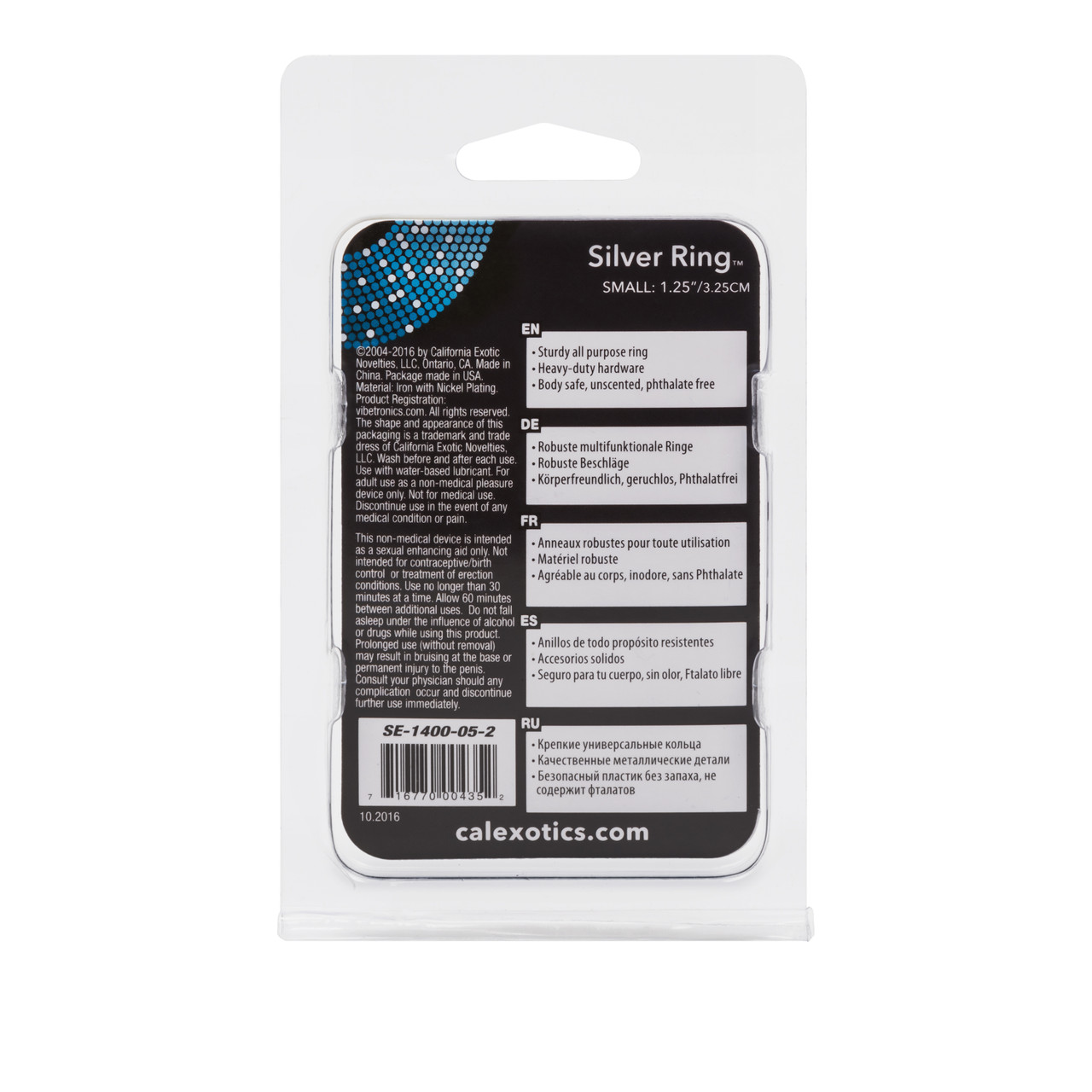 Silver Ring Small from California Exotic Novelties.Enhance your intimate performance and orgasmic climax with the Silver Ring. The sleek and smooth Metal Adornment Ring is designed for erotic arousal and stimulation pleasure and provides a comfortable