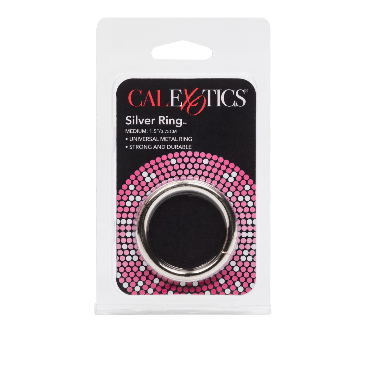 Silver Ring Medium from California Exotic Novelties. Enhance your intimate performance and orgasmic climax with the Silver Ring. The sleek and smooth Metal Adornment Ring is designed for erotic arousal and stimulation pleasure and provides a comfortable