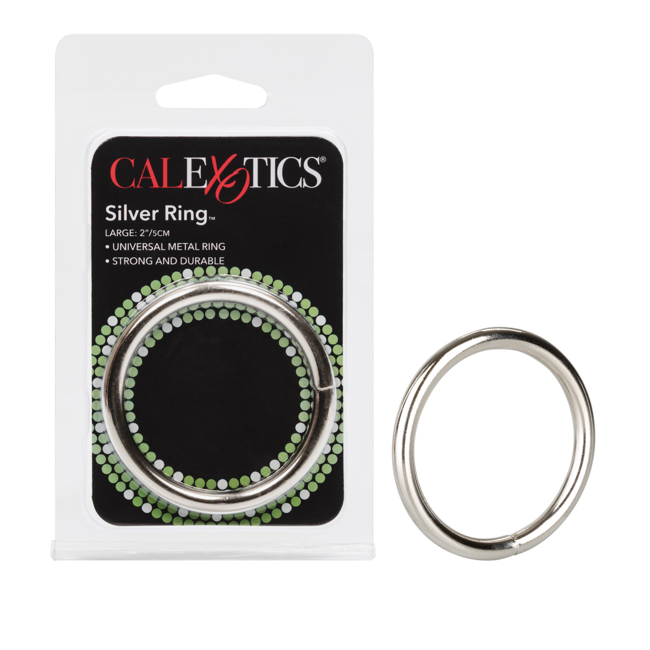Silver Ring Large from California Exotic Novelties. Enhance your intimate performance and orgasmic climax with the Silver Ring. The sleek and smooth Metal Adornment Ring is designed for erotic arousal and stimulation pleasure and provides a comfortable