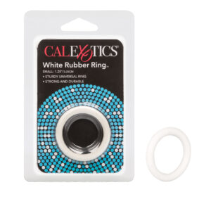 Rubber Ring White Small from California Exotic Novelties. Extend and intensify your sensual encounters with the durable Rubber Ring. The easy to use