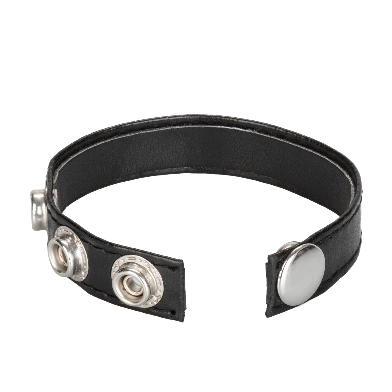 Leather 3 Snap Ring from California Exotic Novelties. Extend your personal pleasure and stamina with the easy to use Leather 3 Snap Ring. The fully adjustable Erection Enhancer is designed to provide an erotic supportive fit for maximum sensual satisfacti