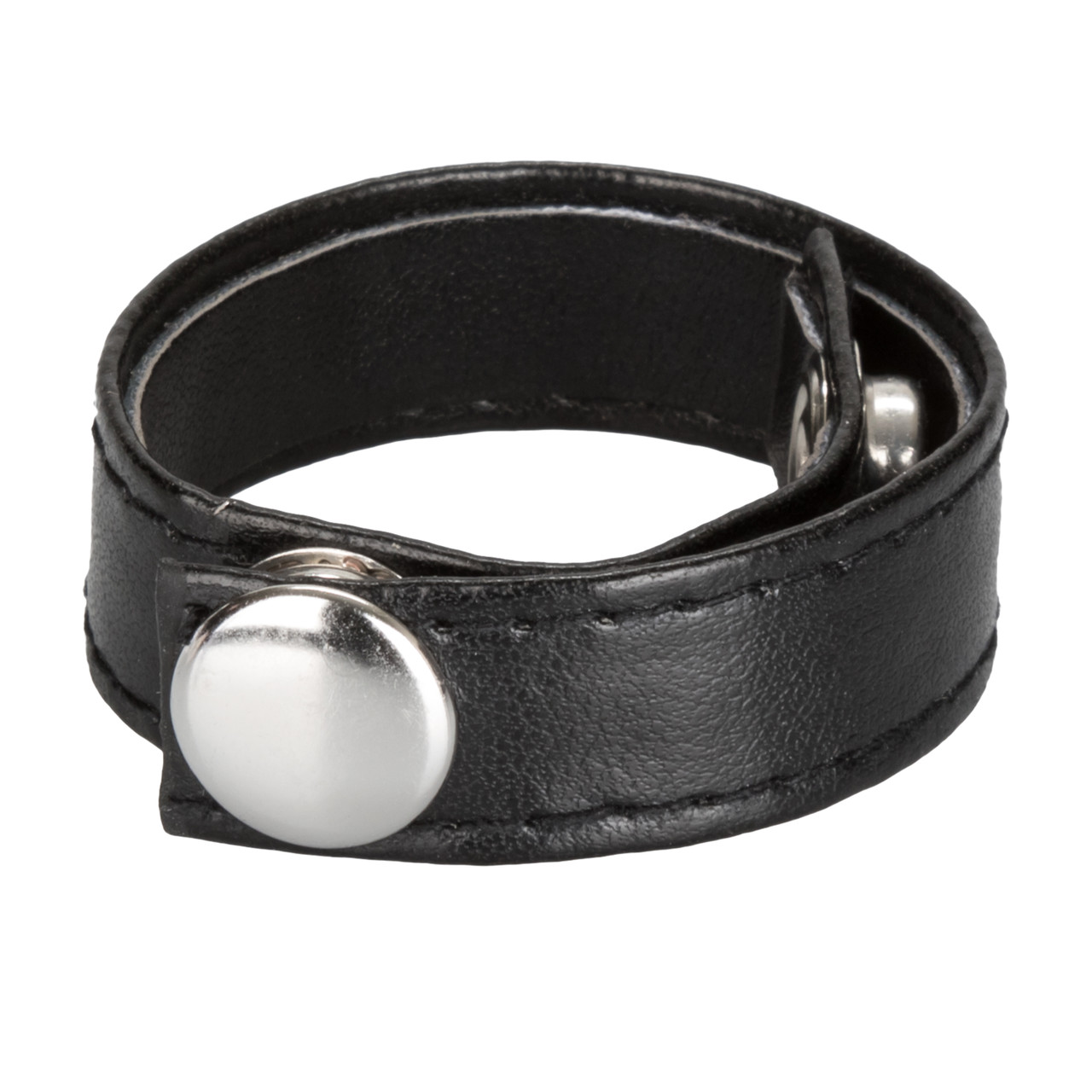 Leather 3 Snap Ring from California Exotic Novelties. Extend your personal pleasure and stamina with the easy to use Leather 3 Snap Ring. The fully adjustable Erection Enhancer is designed to provide an erotic supportive fit for maximum sensual satisfacti