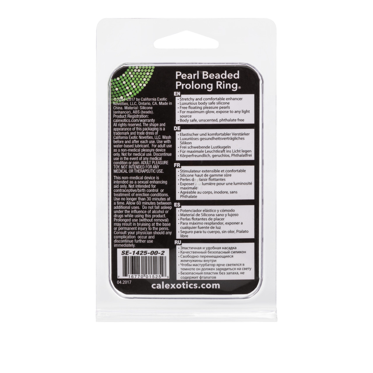 Prolong Beaded Ring Glow In The Dark from California Exotic Novelties. Enhance your erotic encounters with the exotic Prolong Beaded Ring. The stretchy and flexible erection enhancer is designed for intimate support and prolonged rock hard erections. The