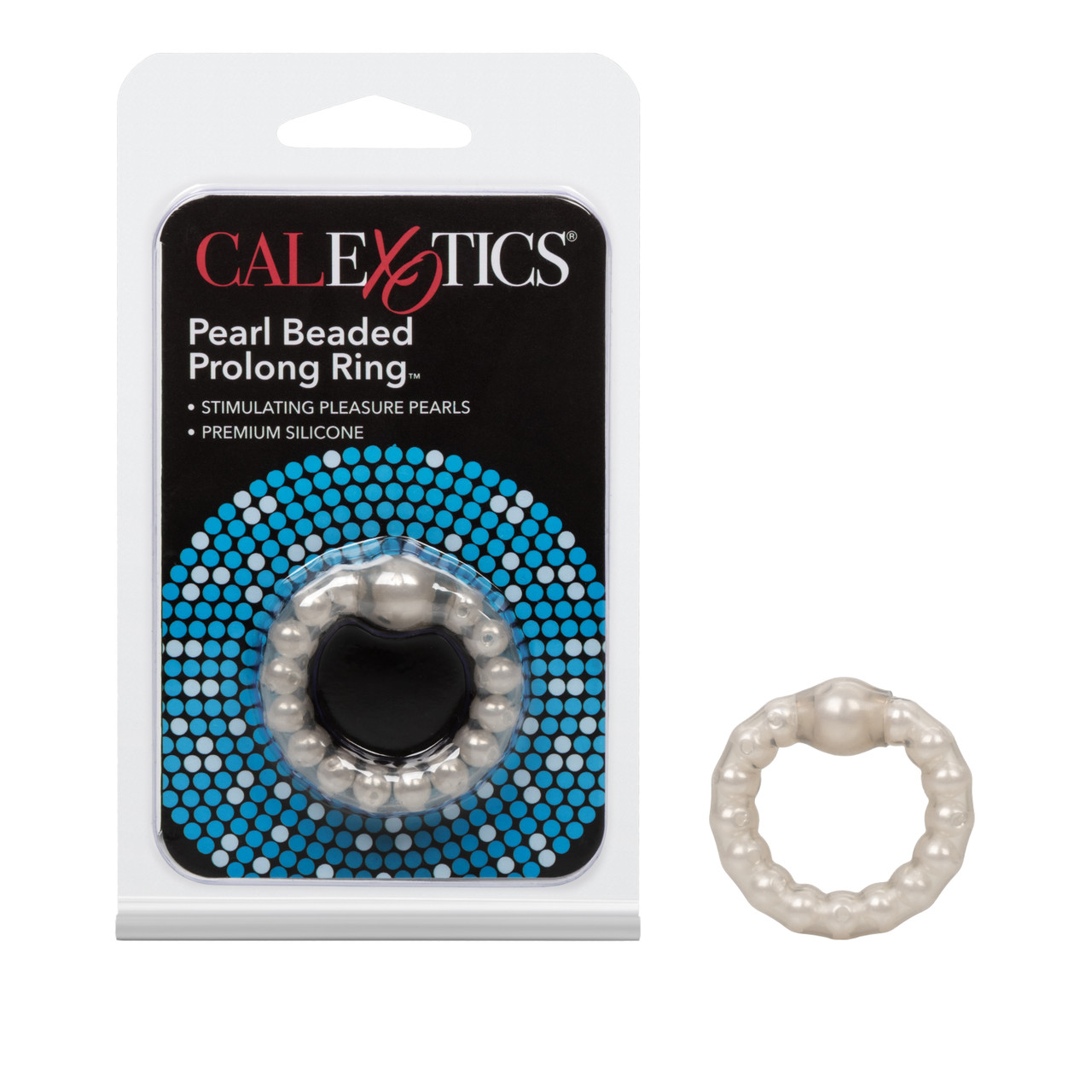 Pearl Bead Prolong Ring Smoke from California Exotic Novelties. Sensually beaded for your ultimate stimulation pleasure